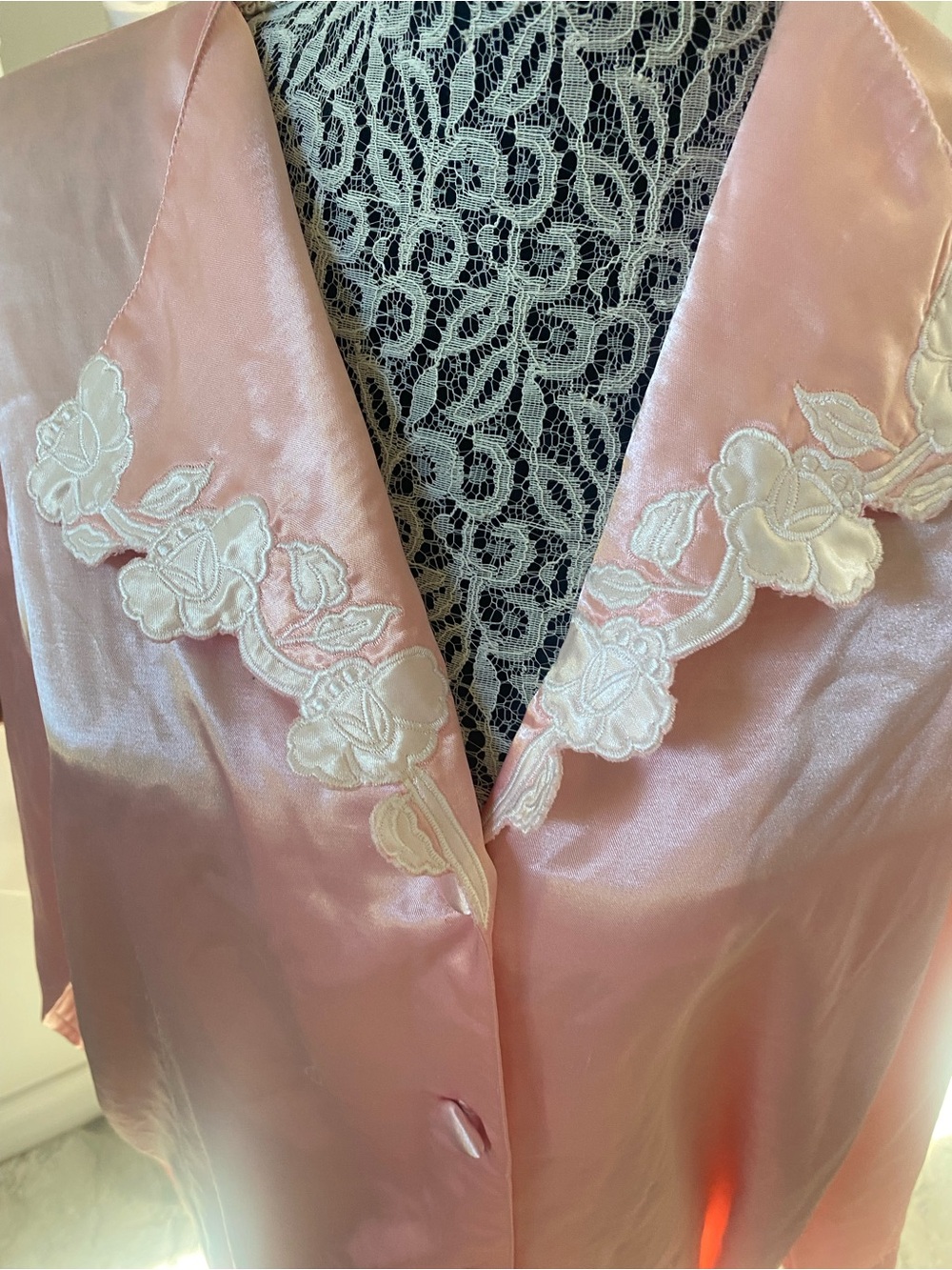 Victoria secrets satin pink robe with side slits